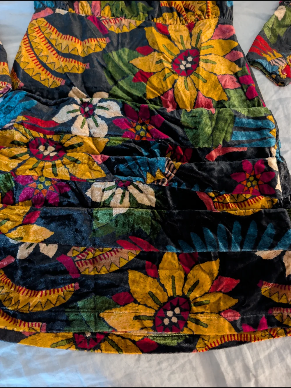 NWT Farm Rio Macaw Ballet Velvet Mini Dress - XS Long Sleeve Mock Neck - Picture 3 of 10